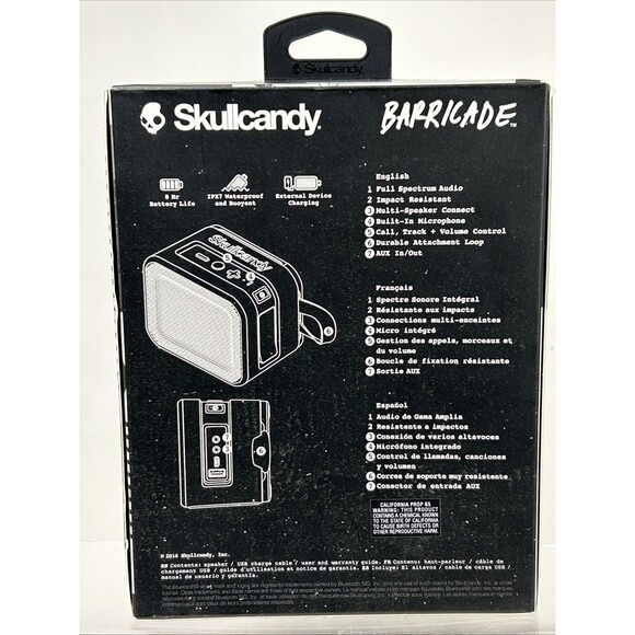 Skullcandy Barricade Mini Bluetooth Wireless Portable Speaker Black - Picture 3 of 5